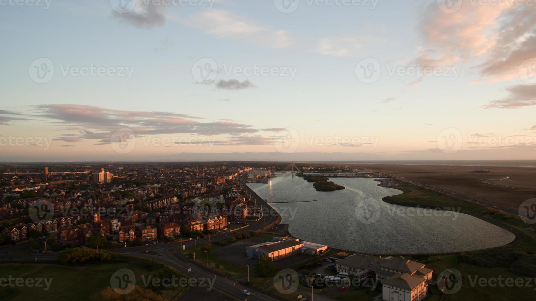 Aerial view of Southport town in England photo