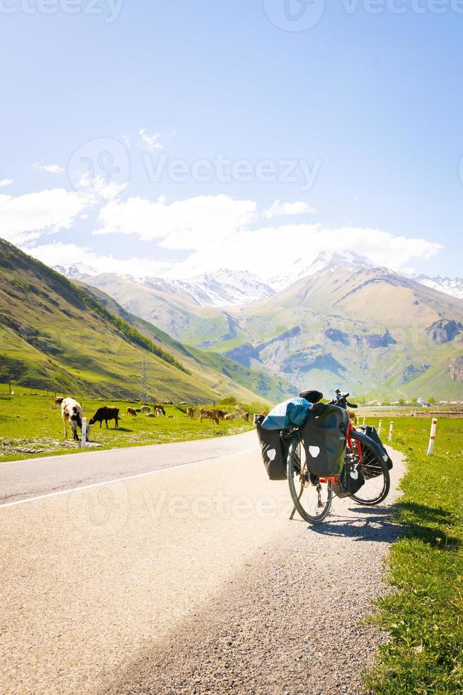 bicycle touring in nature photo