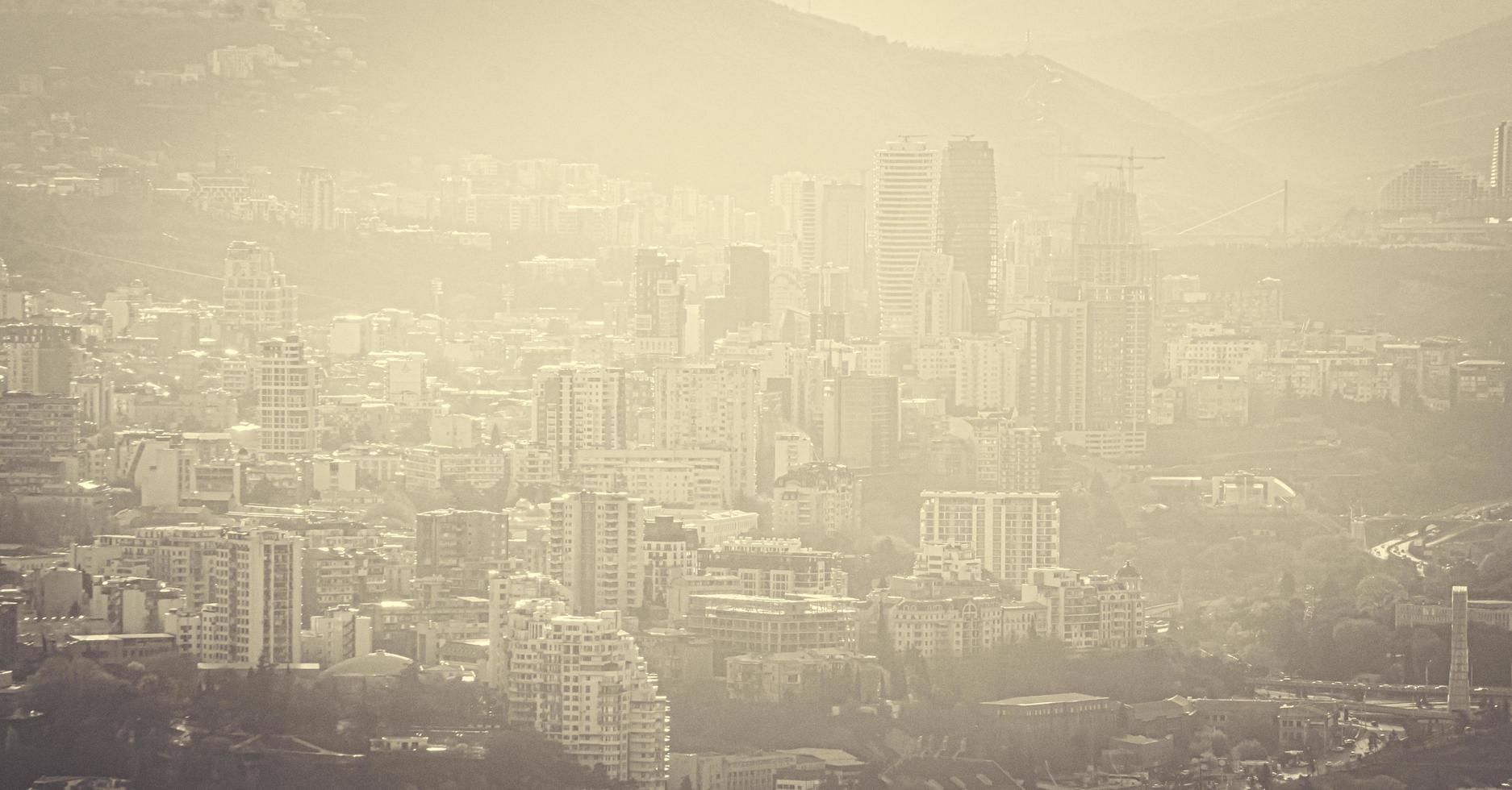 Pollution in big city Tbilisi photo