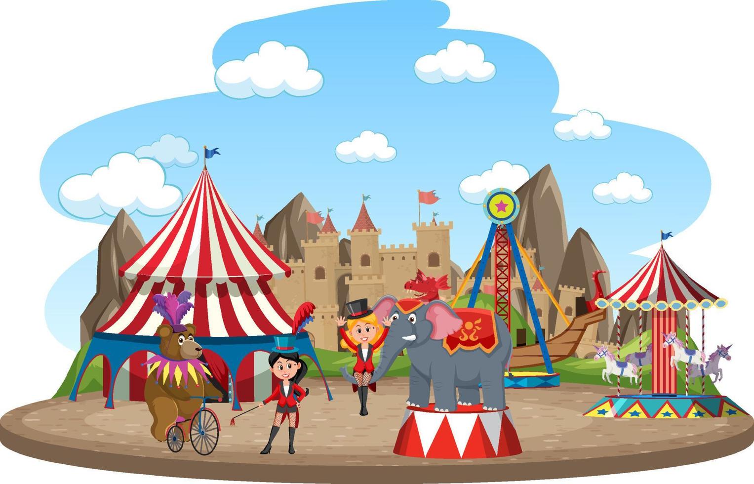 Circus theme park on isolated background vector