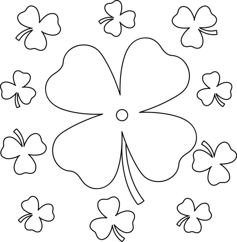 St. Patricks Day Shamrock Coloring Page for Kids vector