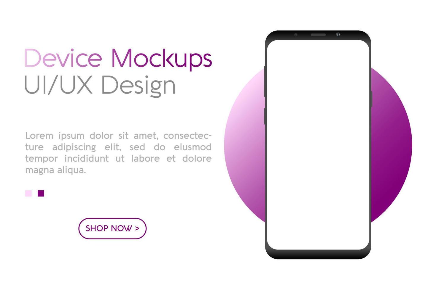 Smartphone mockup with blank screen. Frame less smartphone. Vector Illustration UI UX design for your business