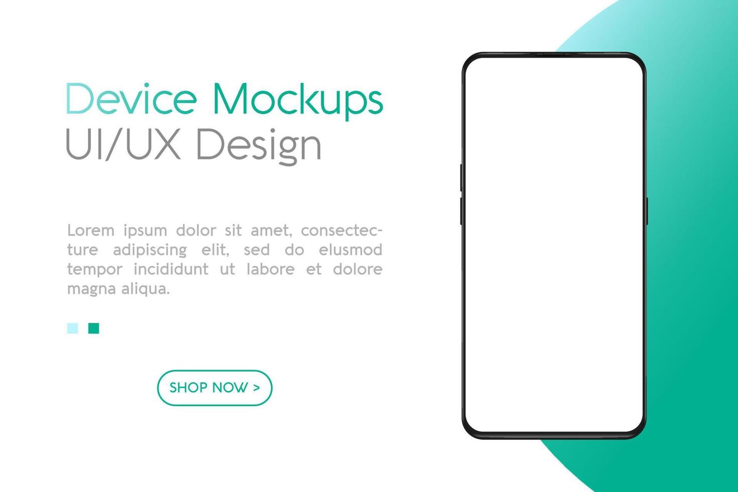 Smartphone mockup with blank screen. Frame less smartphone. Vector Illustration UI UX design for your business