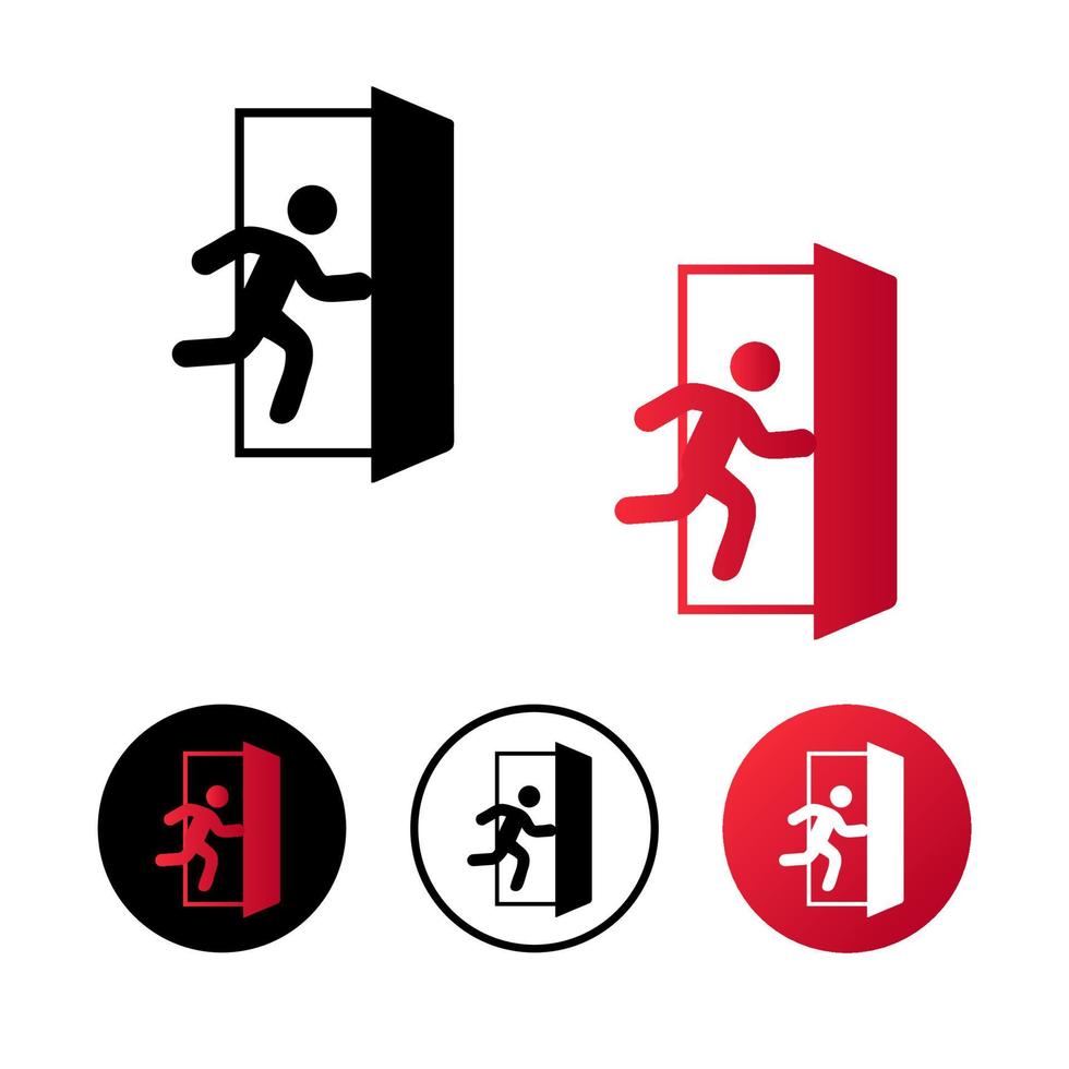 Abstract Emergency Exit Icon Illustration vector