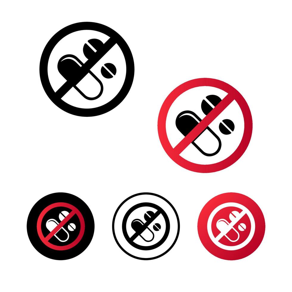 Abstract No Drugs Icon Illustration vector