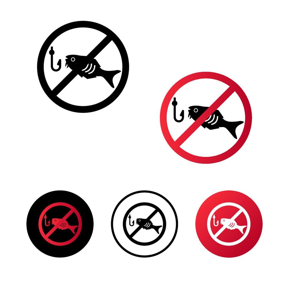 Abstract No Fishing Icon Illustration vector