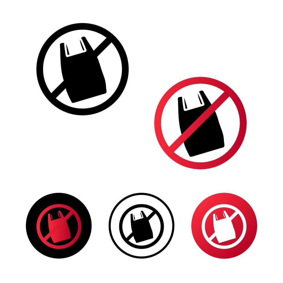 Abstract No Plastic Bag Icon Illustration vector