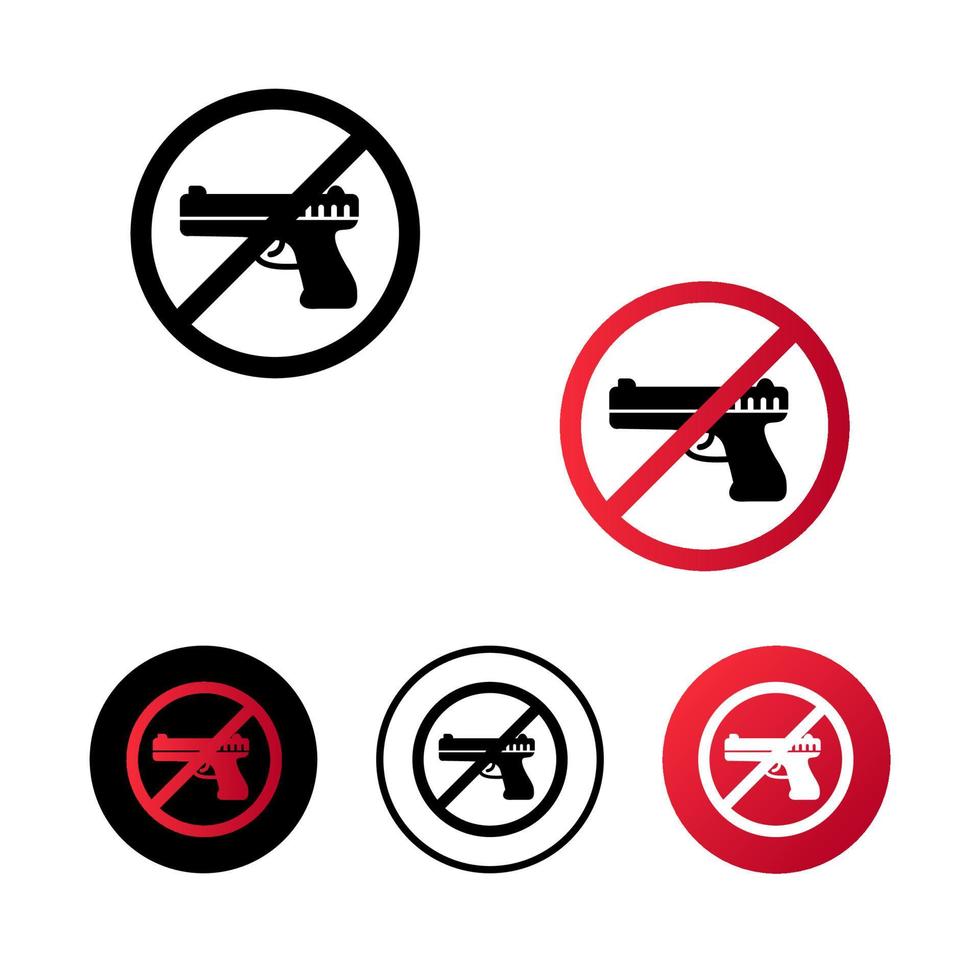 Abstract No Weapons Icon Illustration vector