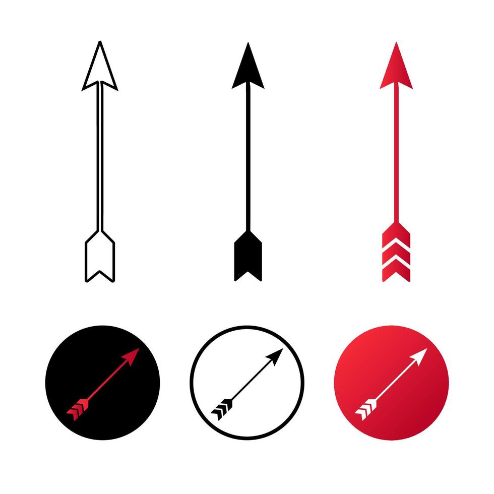 Ilustración de icono de arma de caza de flecha abstracta vector