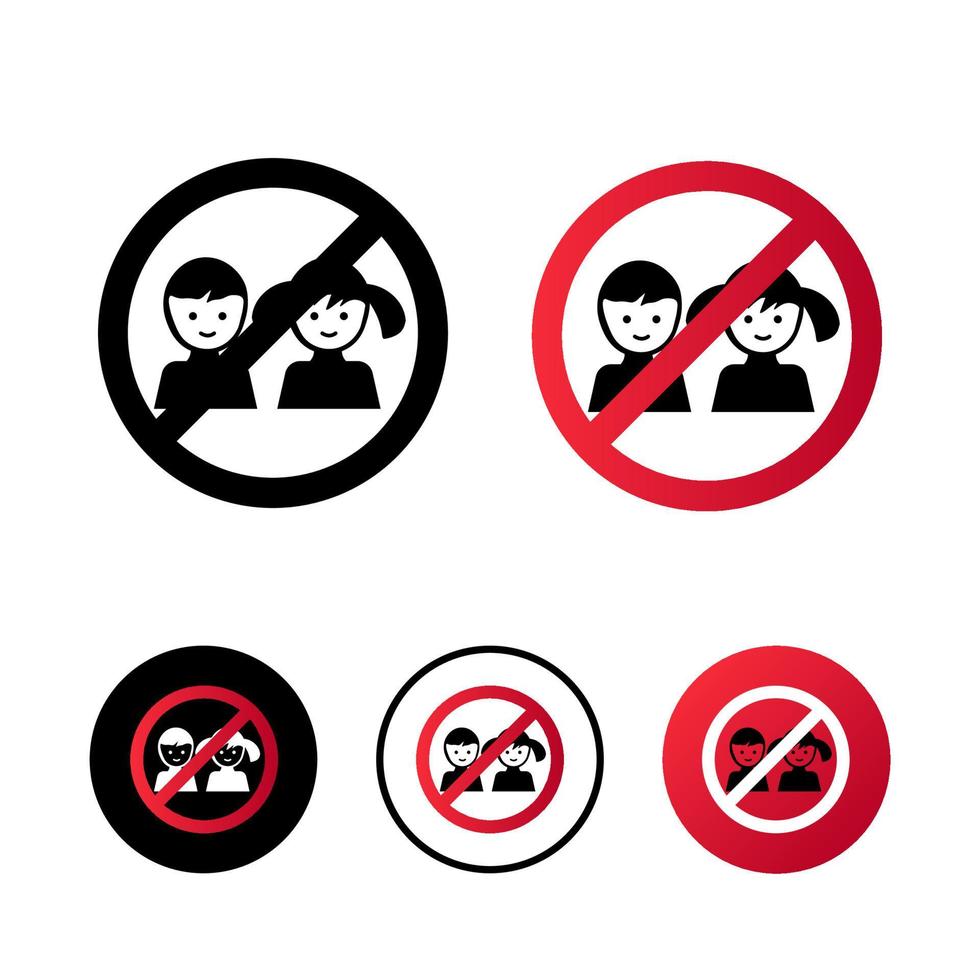 Abstract No Children Icon Illustration vector