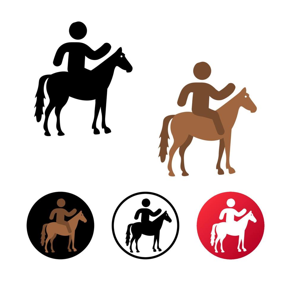 Abstract Horse Riding Icon Illustration vector
