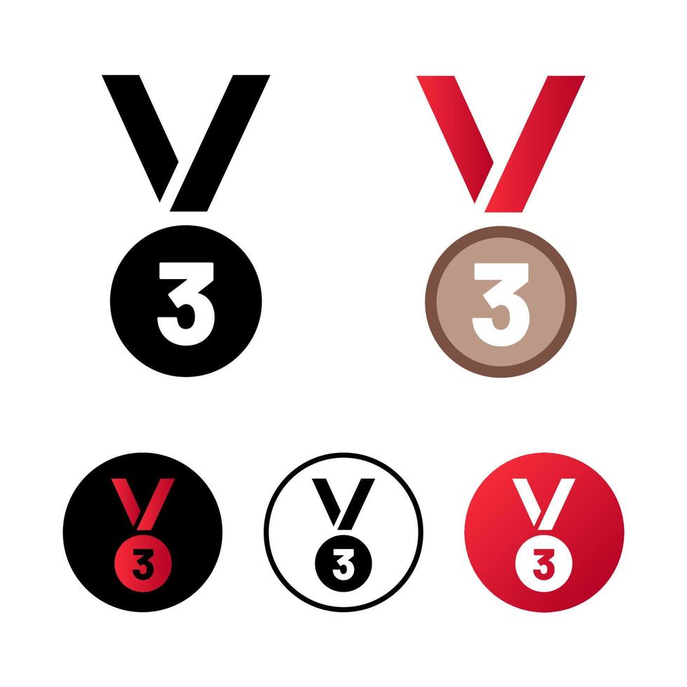 Abstract Third Medal Icon Illustration vector