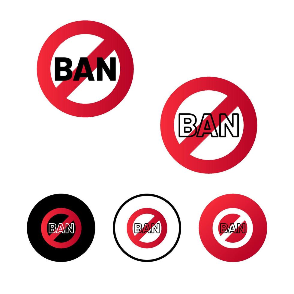 Ilustración de icono de prohibición abstracta vector