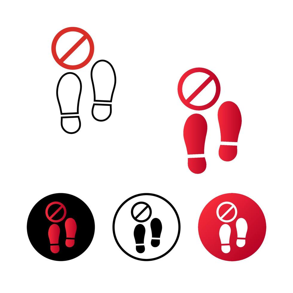 Abstract Do Not Step Icon Illustration vector