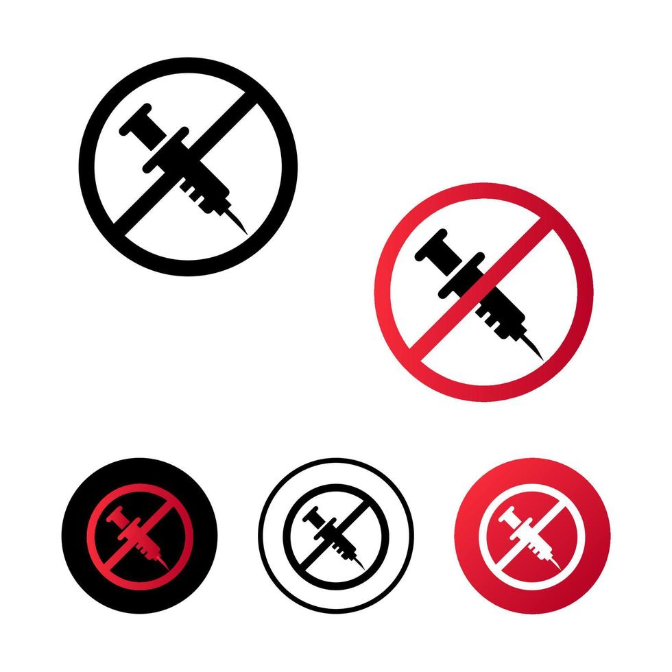 Abstract No Injection Icon Illustration vector