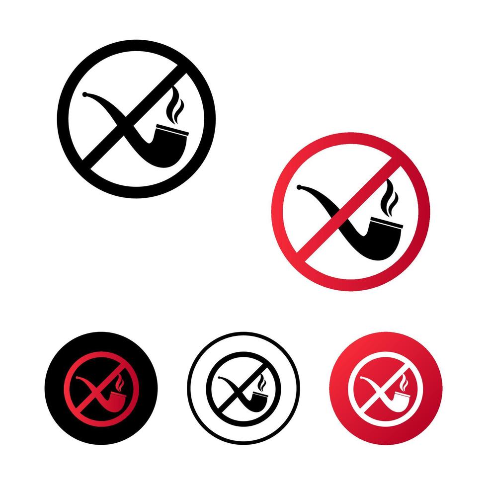 Abstract No Smoking Pipe Icon Illustration vector