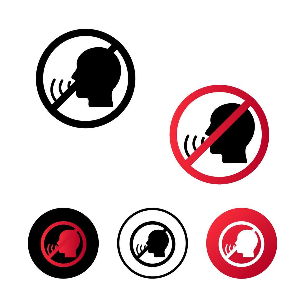 Abstract No Talking Icon Illustration vector