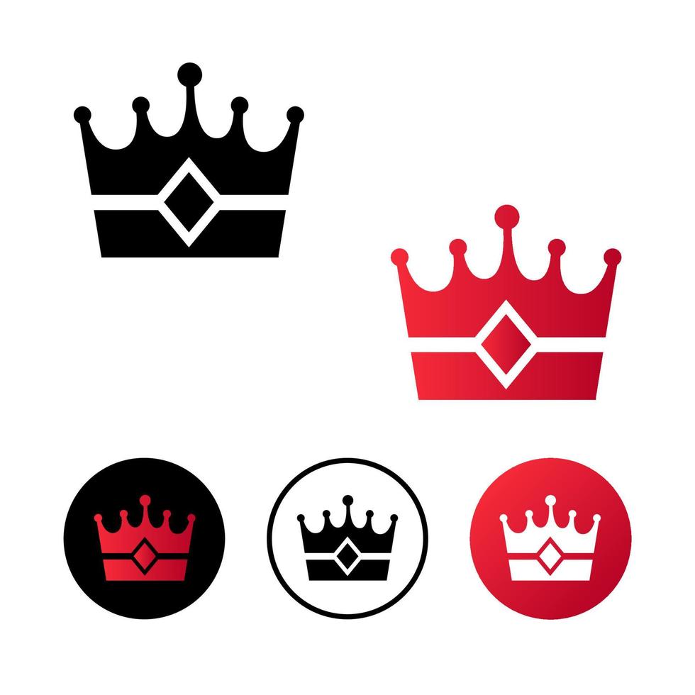 Corona abstracta con ilustración de icono de joyas vector