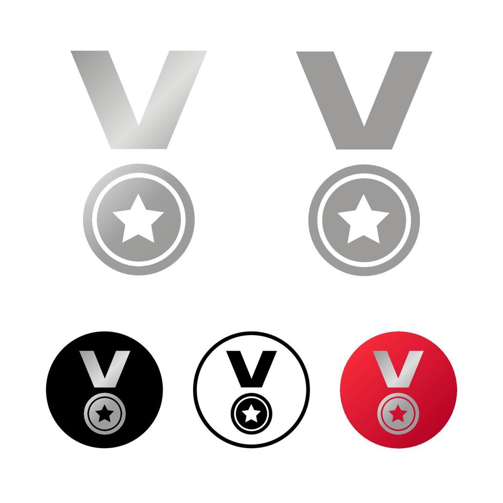 Abstract Silver Medal Icon Illustration vector