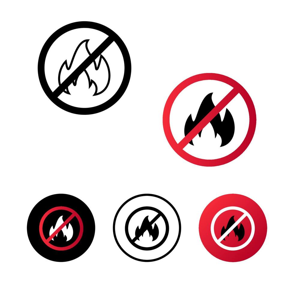 Abstract No Fire Icon Illustration vector