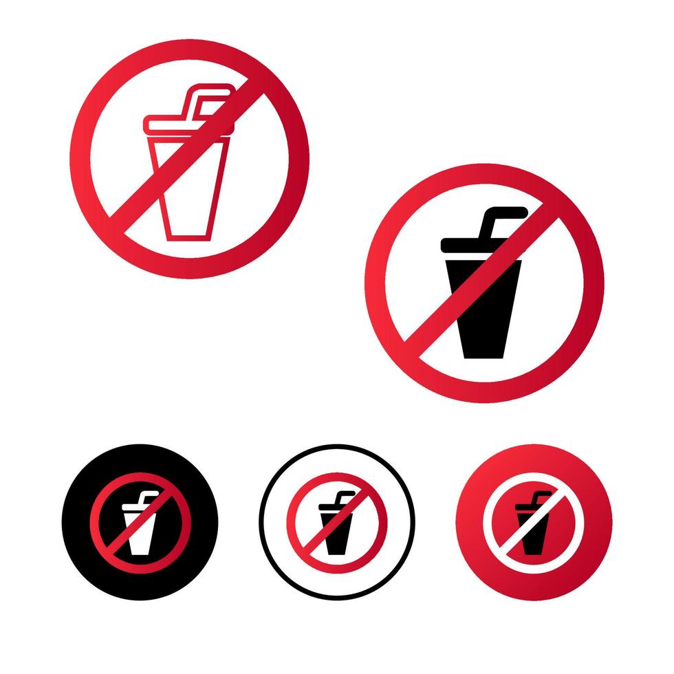 Abstract No Beverages Icon Illustration vector