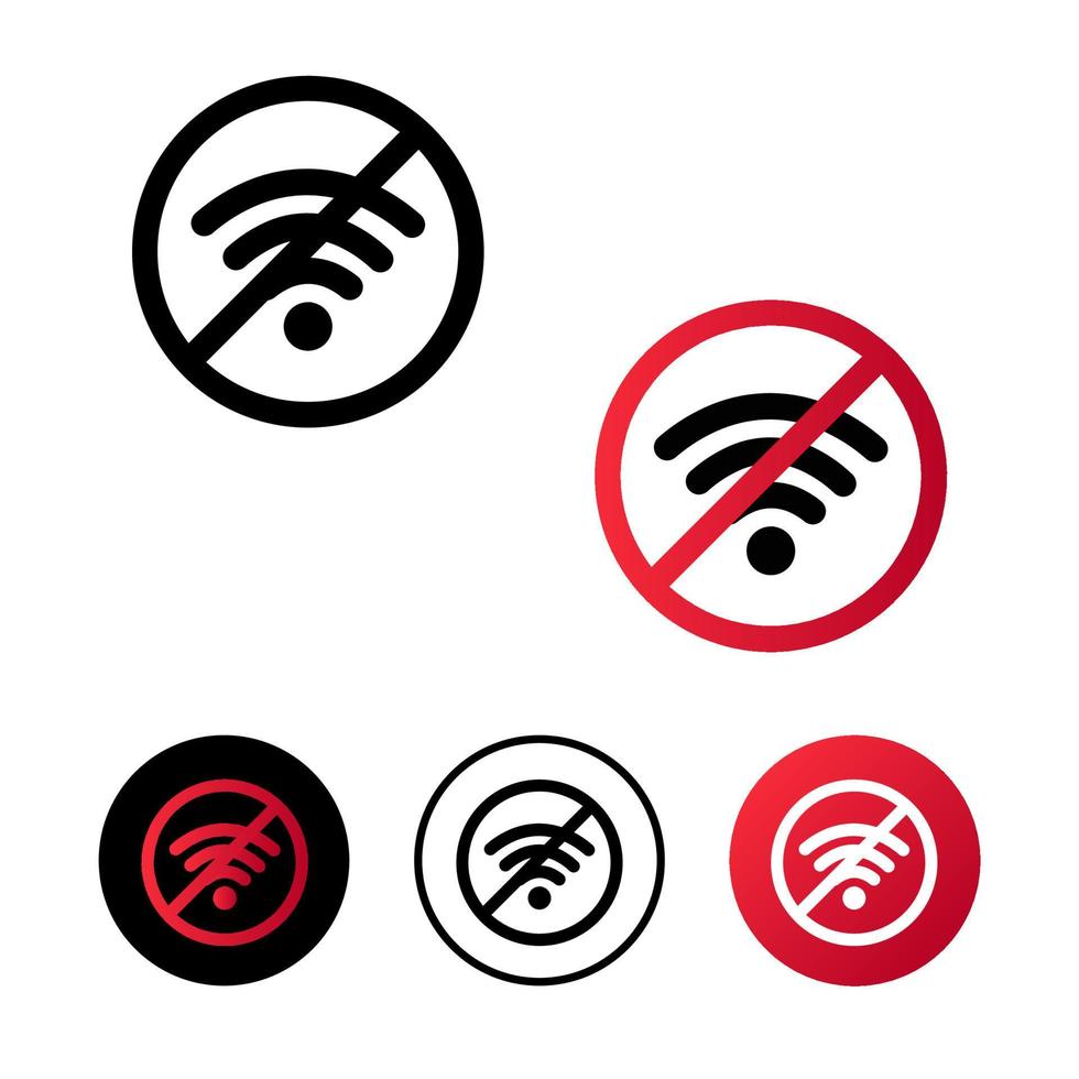 Abstract No Wifi Icon Illustration vector