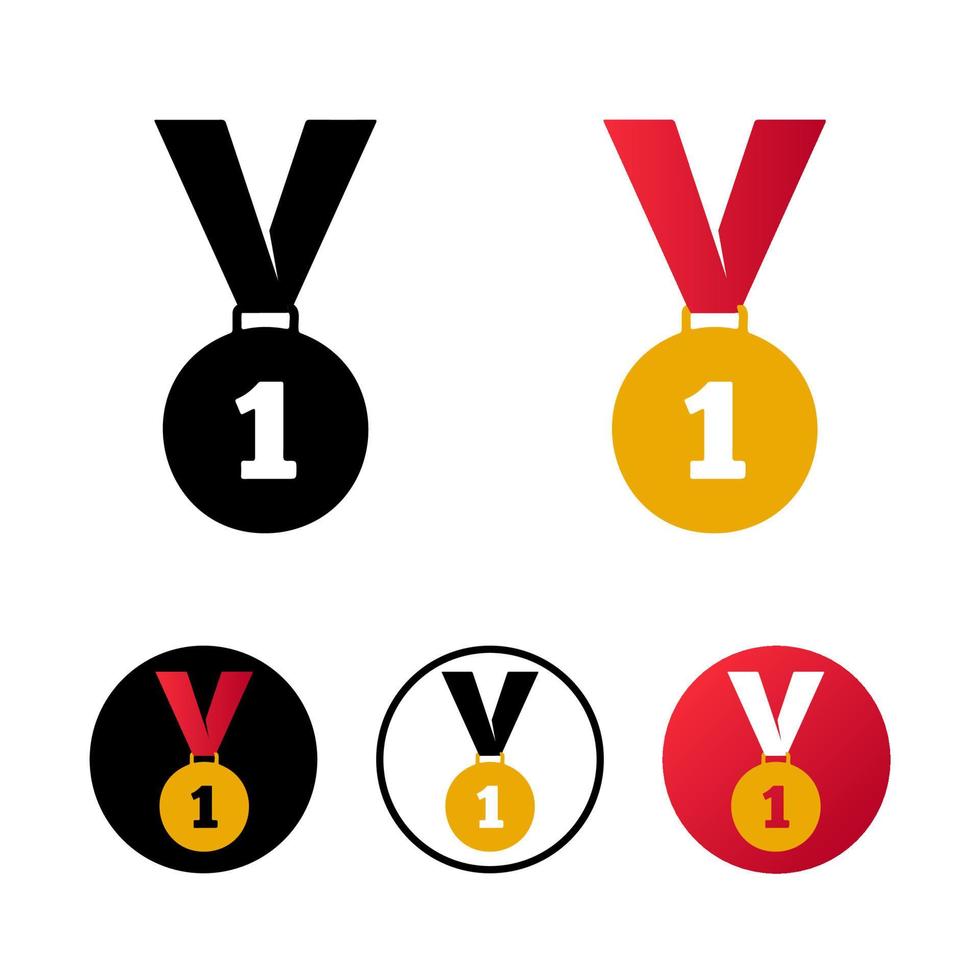 Abstract First Medal Icon Illustration vector