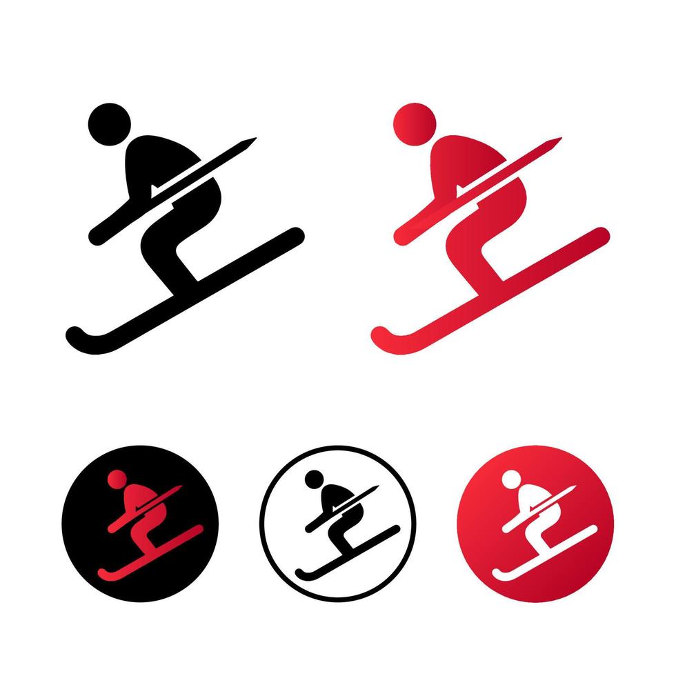 Abstract Skiing Icon Illustration vector