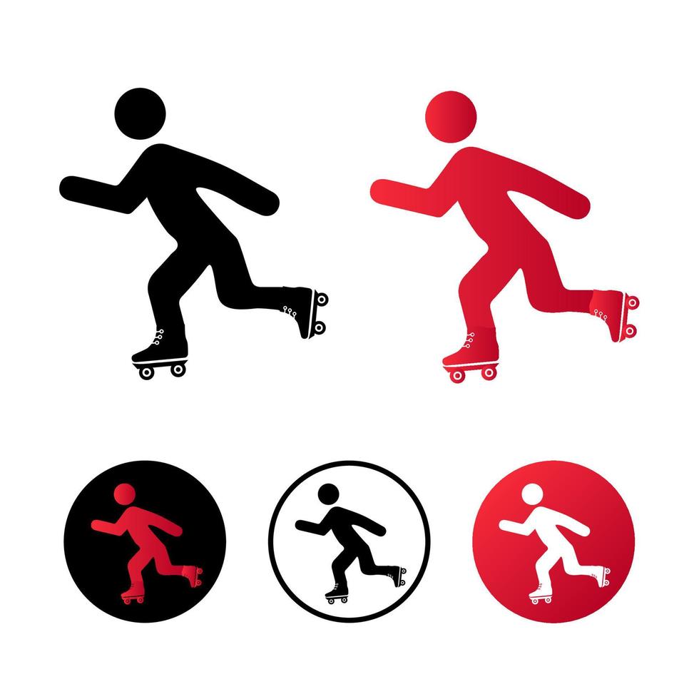 Ilustración de icono de patinaje abstracto vector