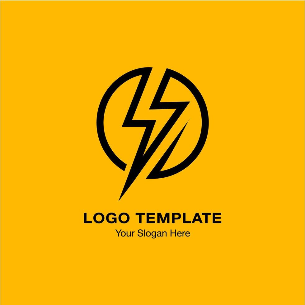 Thunder Lightning Logo in Circle 4871595 Vector Art at Vecteezy