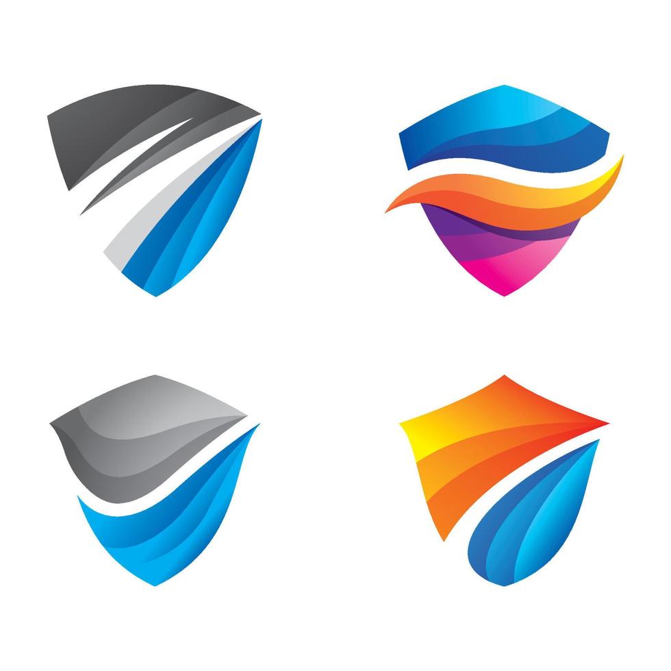 Shield gradient logo design vector