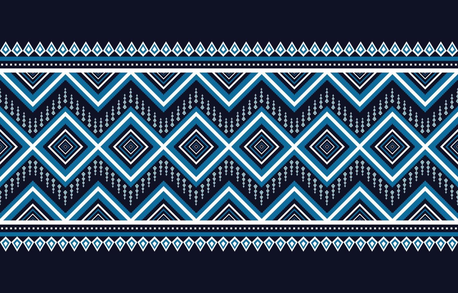 Tribal pattern navy blue and white traditional textiles abstract ethnic geometric pattern Designs for background or wallpaper, carpets, batik vector illustration