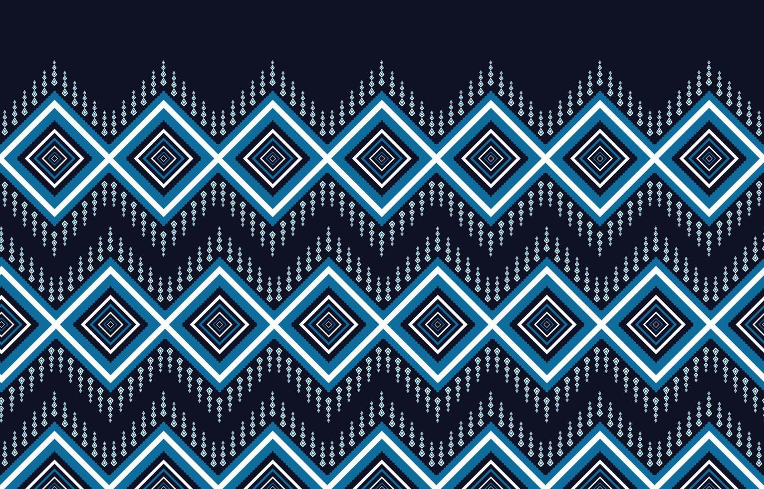 Tribal pattern navy blue and white traditional textiles abstract ethnic geometric pattern Designs for background or wallpaper, carpets, batik vector illustration