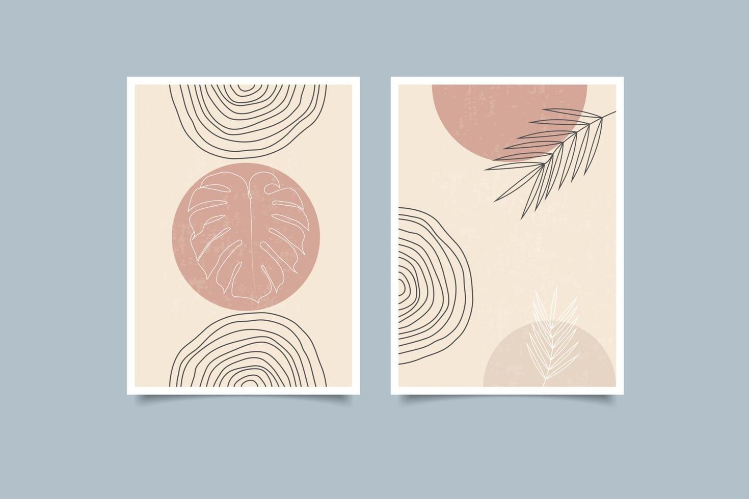 Mid century hand drawn cover collection vector