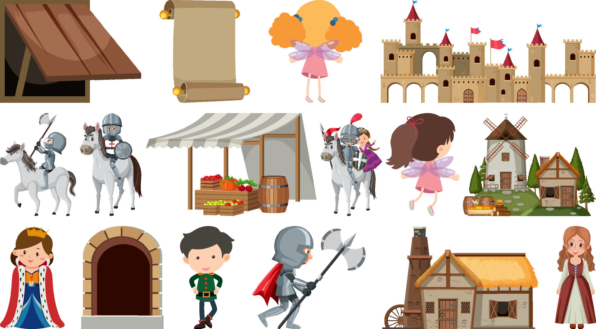 Set Of Fantasy Cartoon Characters 4871885 Vector Art At Vecteezy Set Of Fantasy Cartoon Characters 4871885 Vector Art At Vecteezy