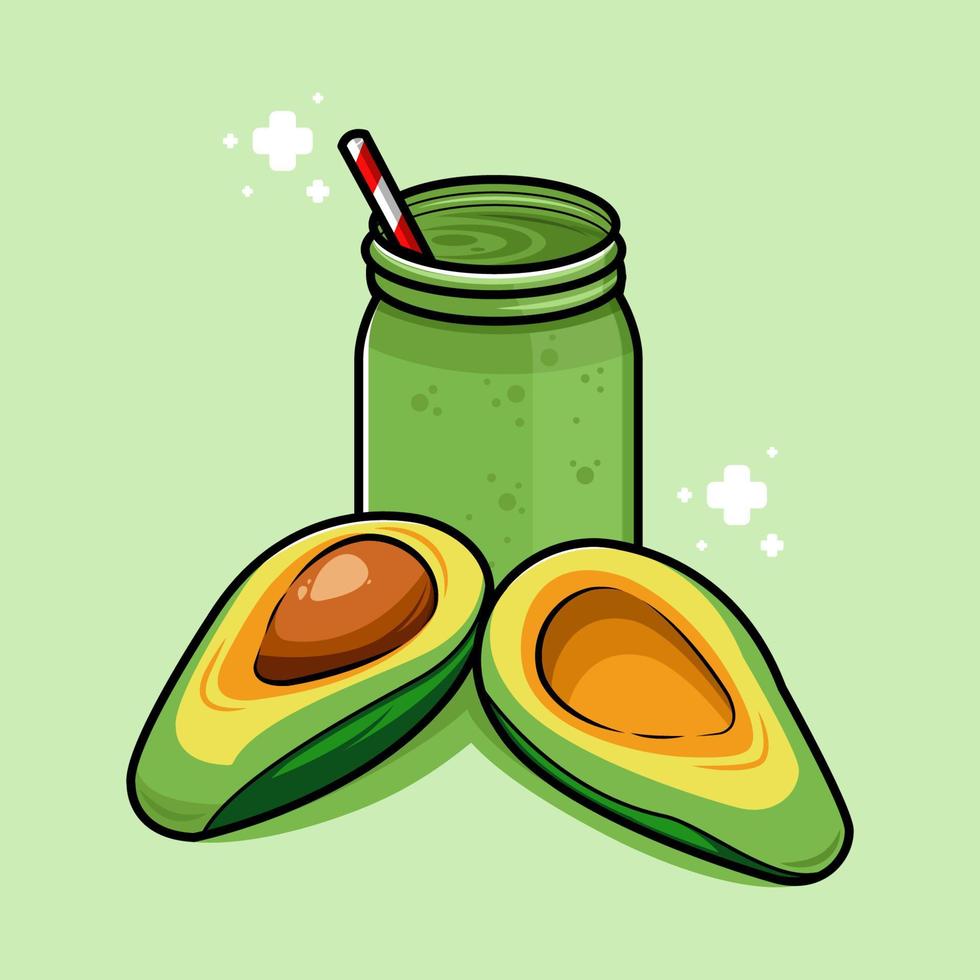 Avocado fruit in vector illustration free download