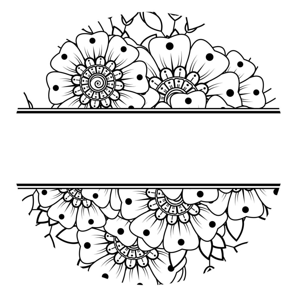 guarda la fecha con la flor mehndi. decoración en adornos étnicos orientales, doodle. vector