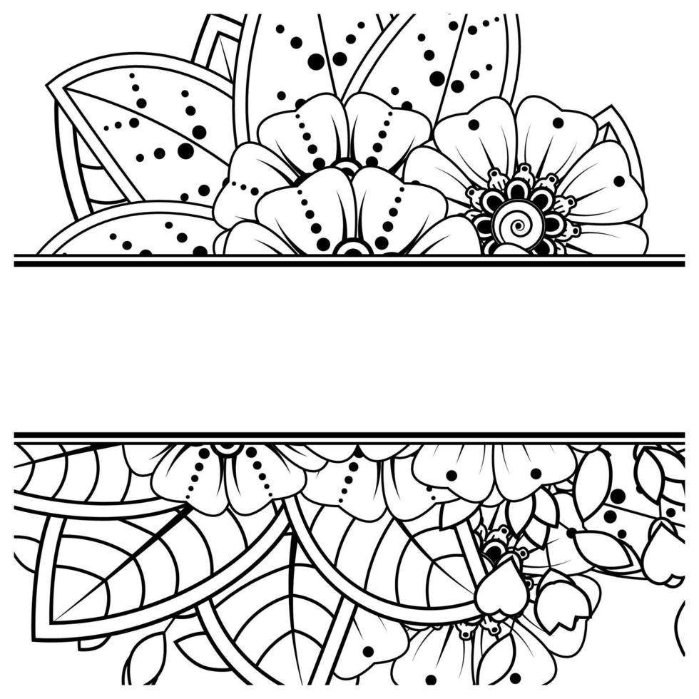 guarda la fecha con la flor mehndi. decoración en adornos étnicos orientales, doodle. vector