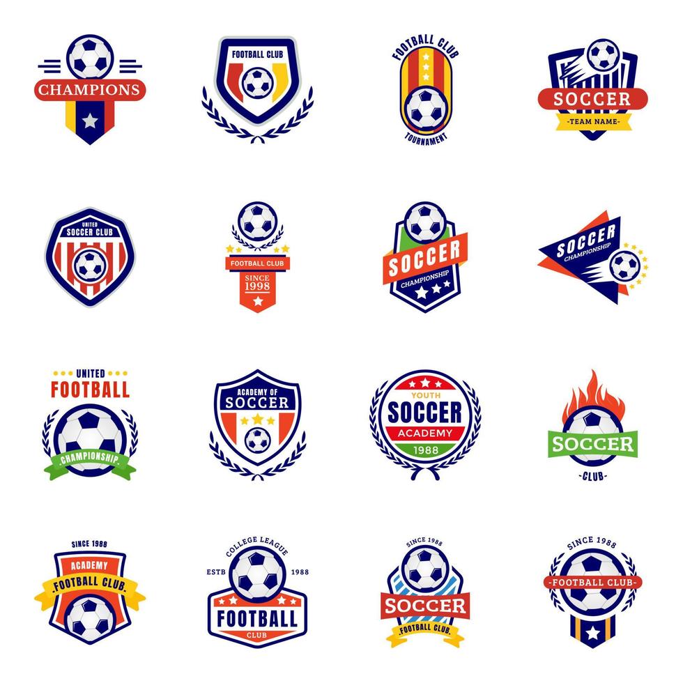 conceptos de insignias de fútbol vector