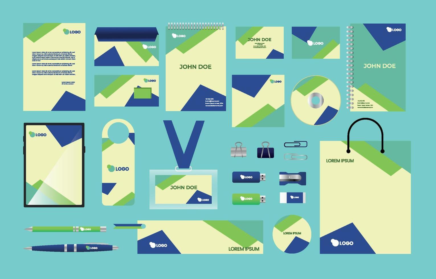 Stationary Kit Template vector