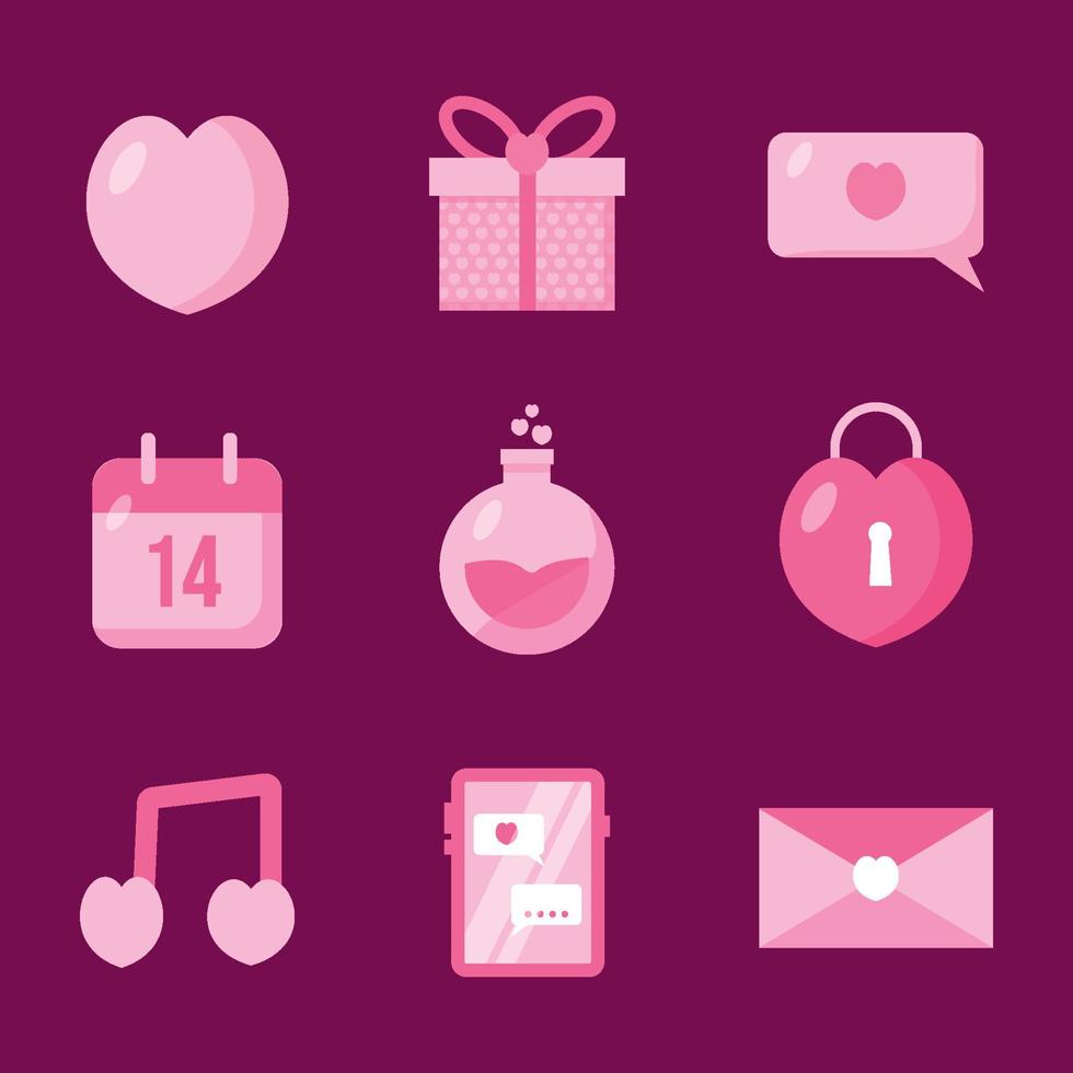 Valentine Day Icon Set vector