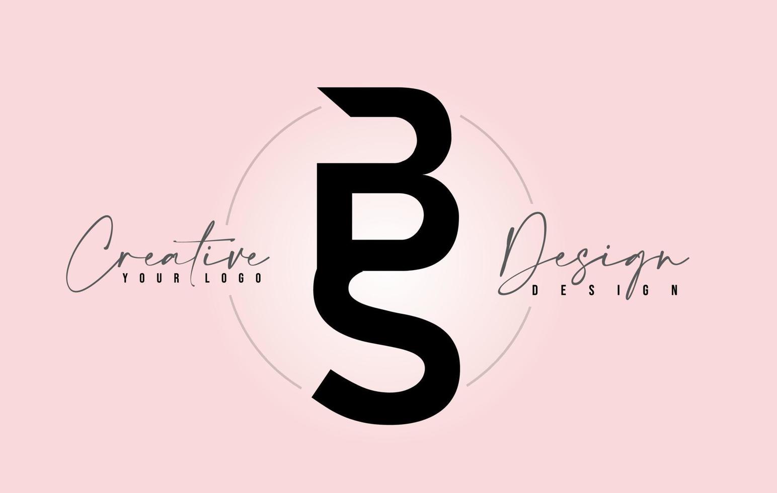 BS Letter Design Icon Logo with Letters one on top of each other Vector. vector