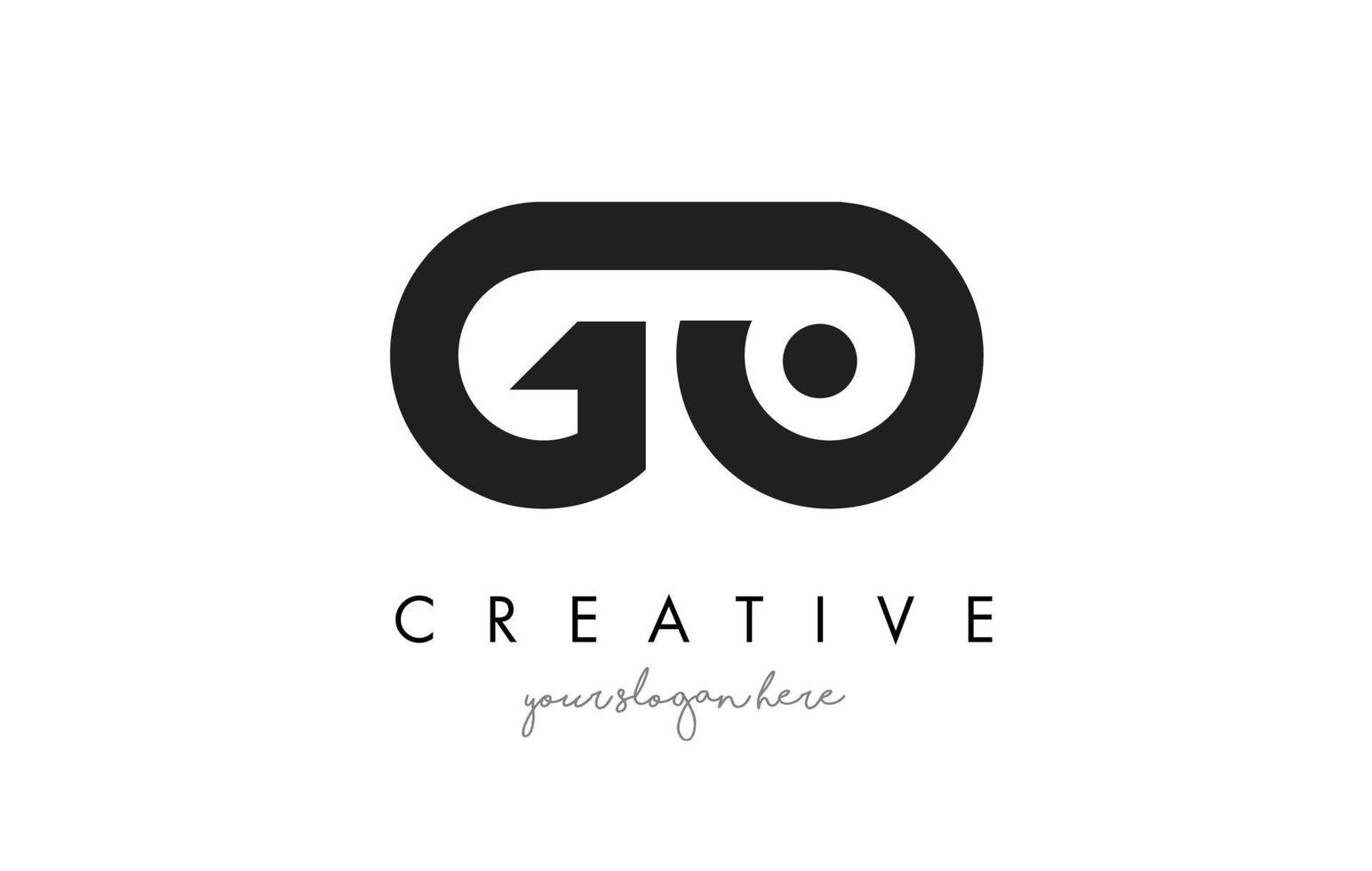 GO Letter Logo Design with Creative Modern Trendy Typography. vector