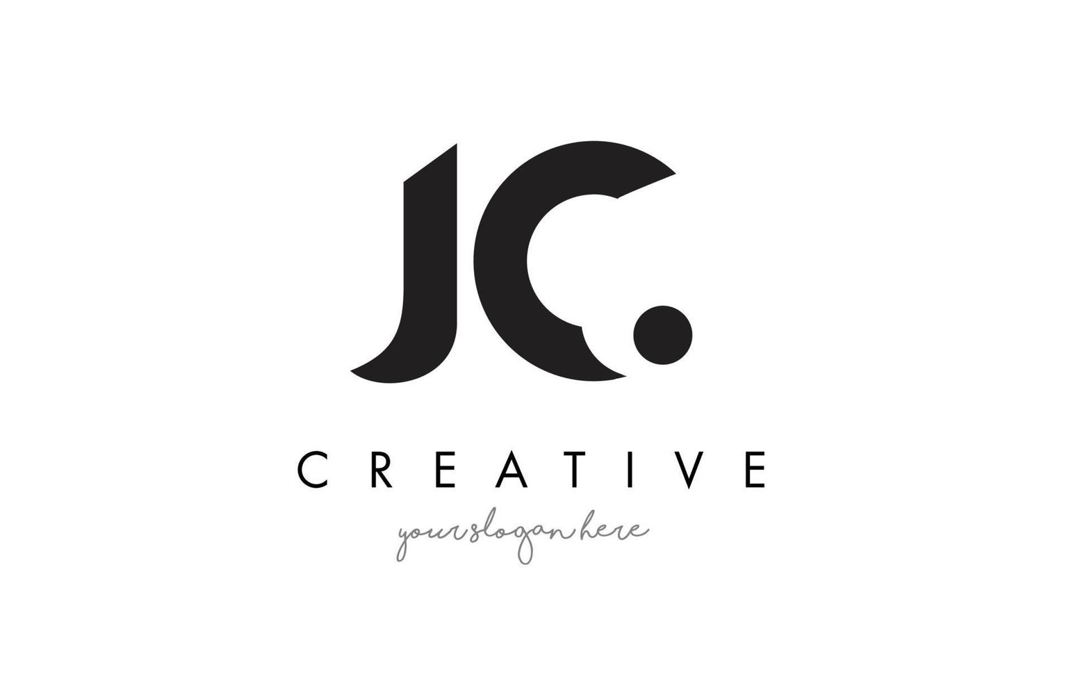 JC Letter Logo Design with Creative Modern Trendy Typography. vector