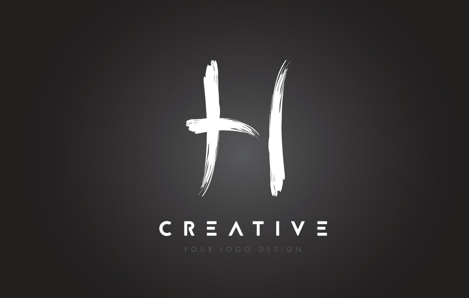 H Brush Letter Logo Design. Artistic Handwritten Letters Logo Concept. vector