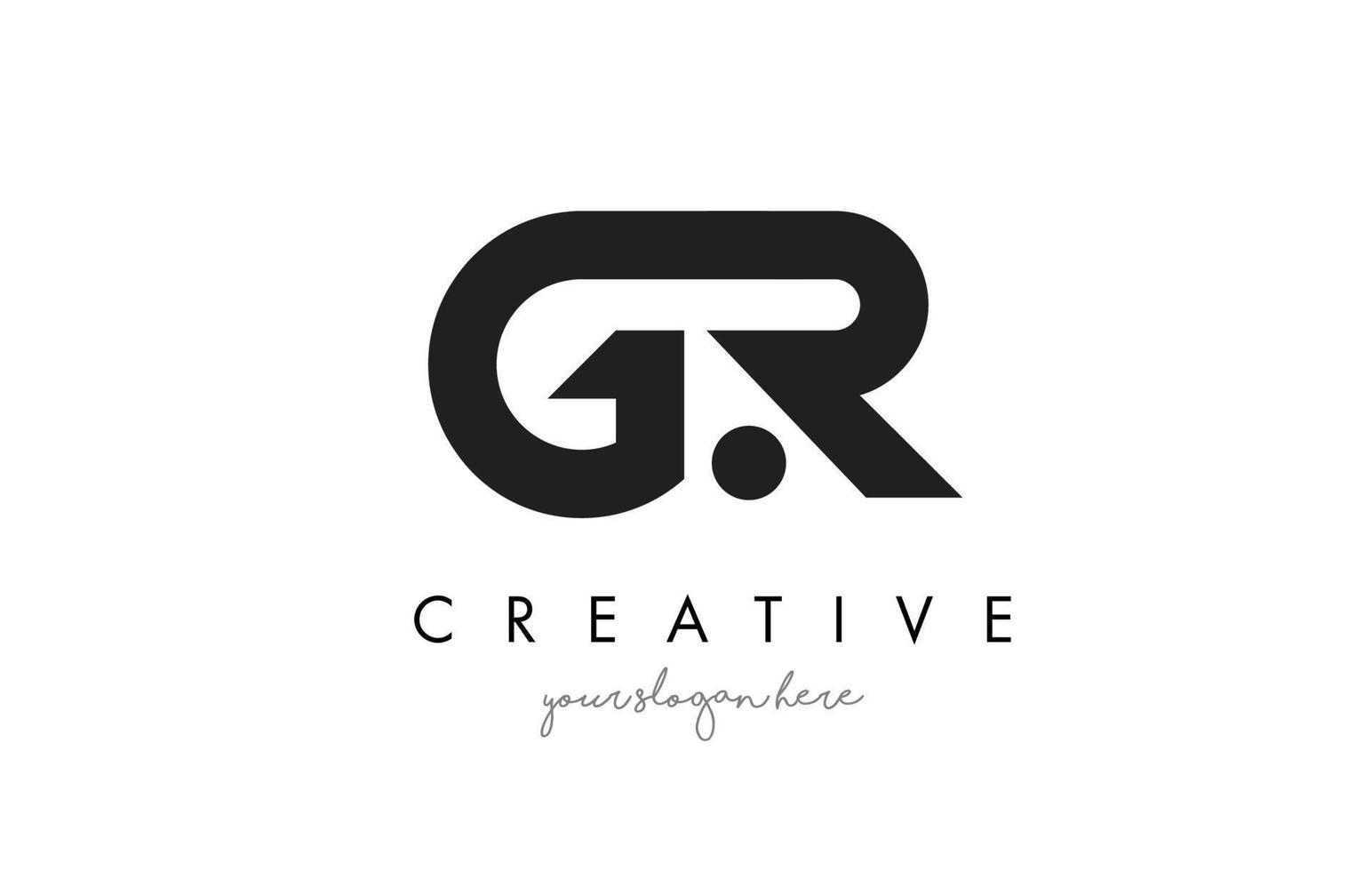 Diseño de logotipo de letra gr con tipografía creativa de moda moderna. vector