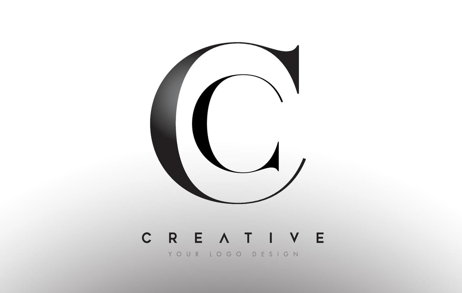 cc cc carta diseño logo logotipo icono concepto con fuente serif y estilo clásico y elegante look vector