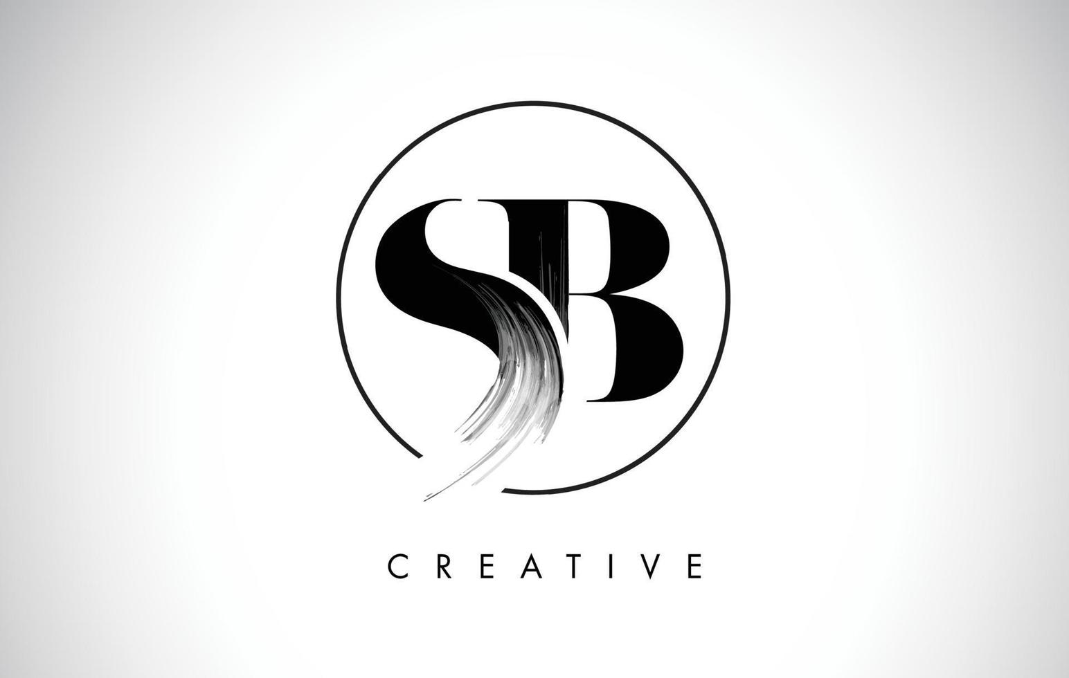 SB Brush Stroke Letter Logo Design. Black Paint Logo Leters Icon. vector