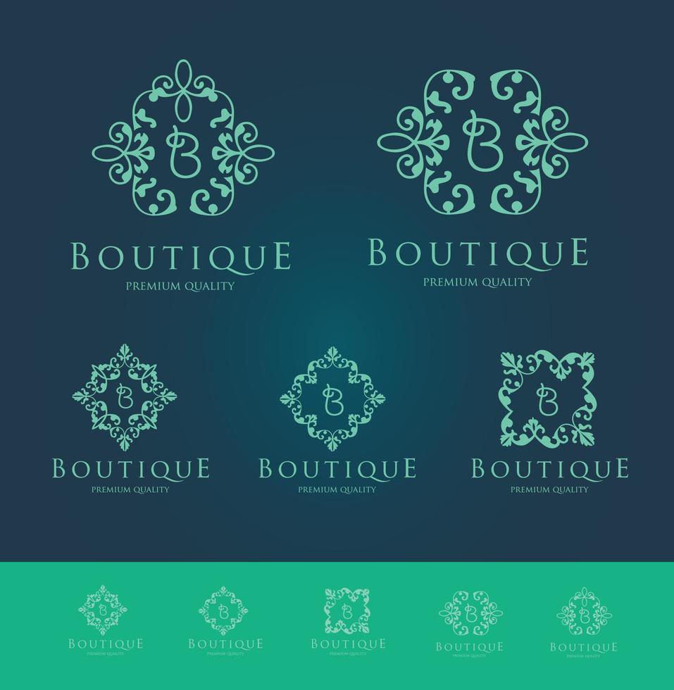 conjunto de logo floral boutique vector