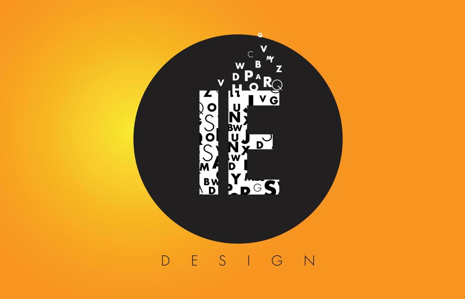 es decir, logotipo formado por letras minúsculas con círculo negro y fondo amarillo. vector